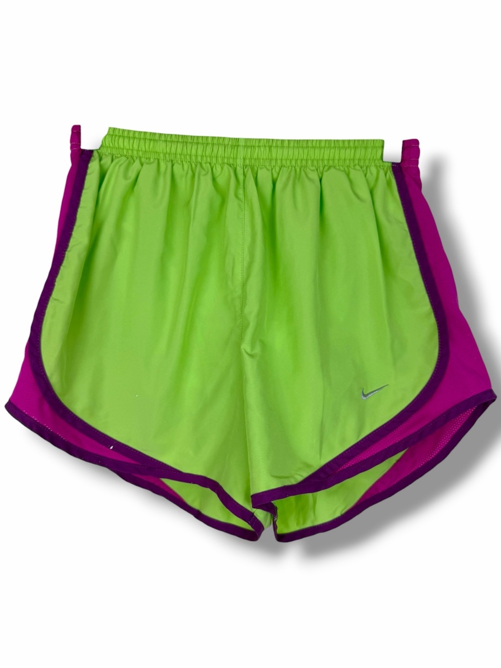 Nike Vintage Dri-Fit Tempo Shorts Neon Green Purple Running Training size Small